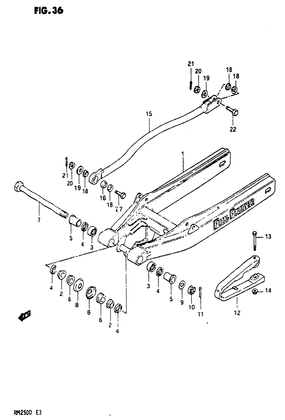 Rear swinging arm (model d)