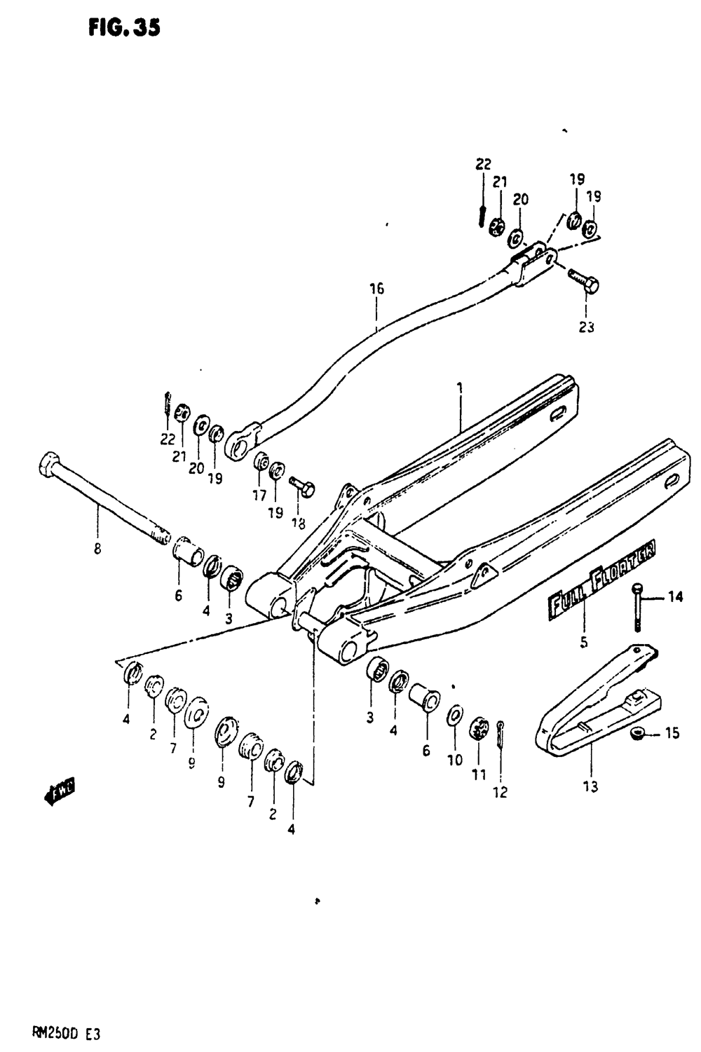 Rear swinging arm (model z)