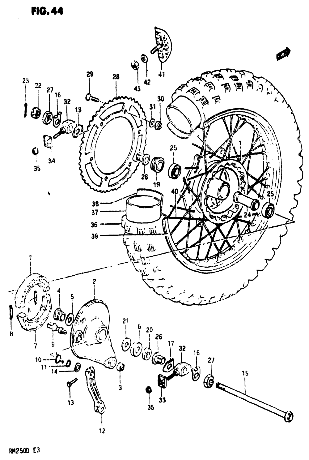 Rear wheel (model d)