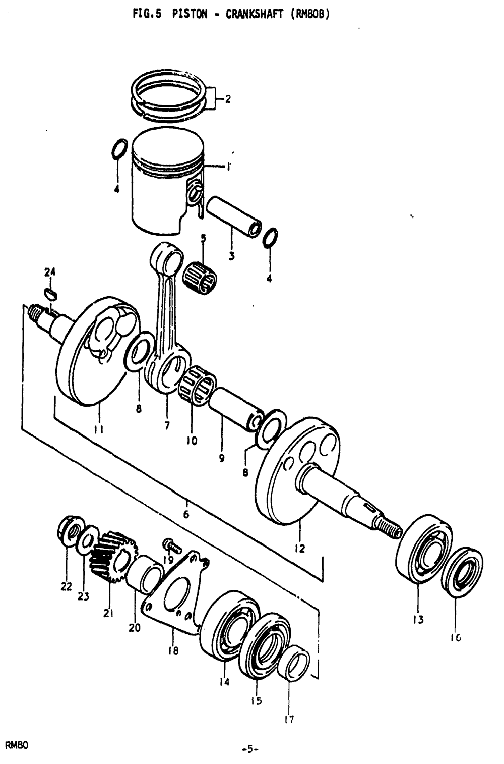 Piston - crankshaft (rm80b)