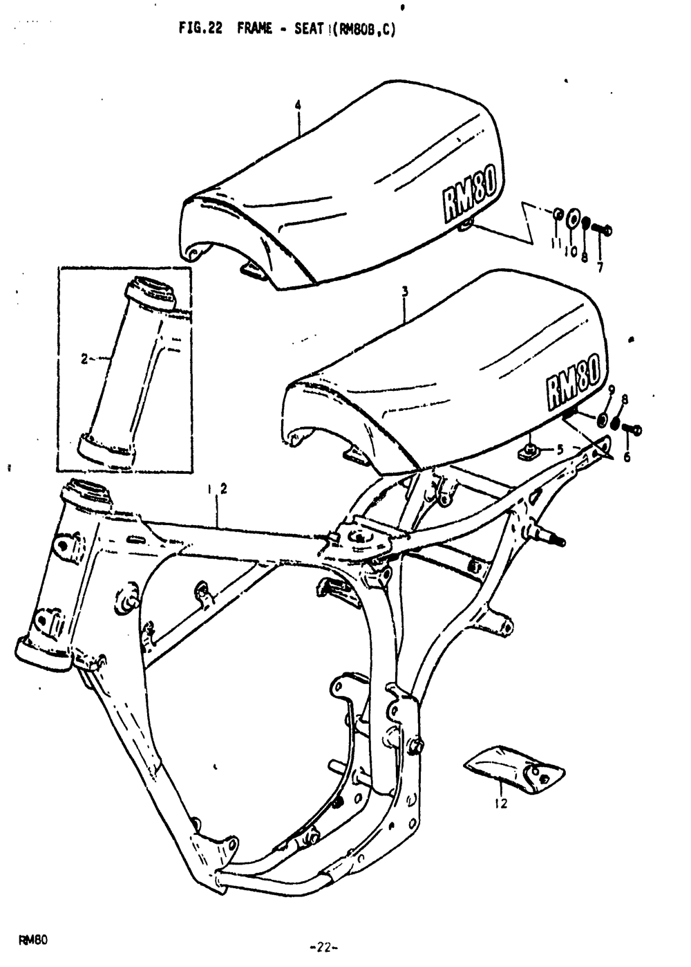 Frame - seat (rm80b