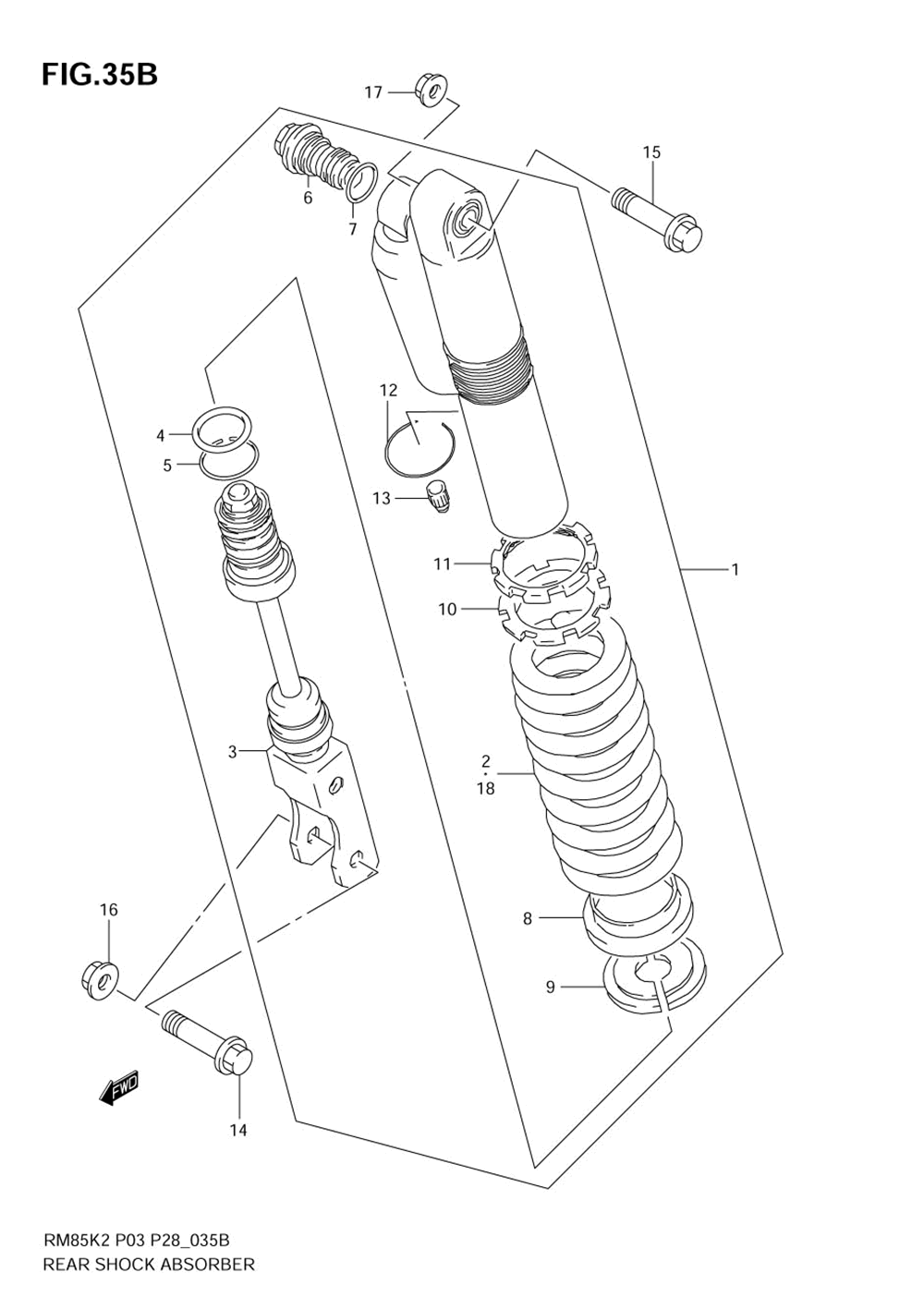 Rear shock absorber (model k5_k6)