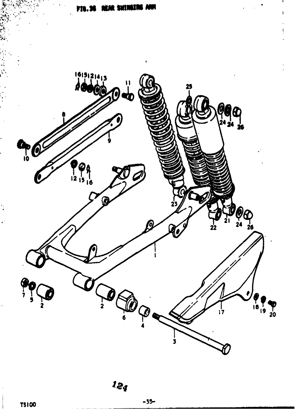 Rear swinging arm