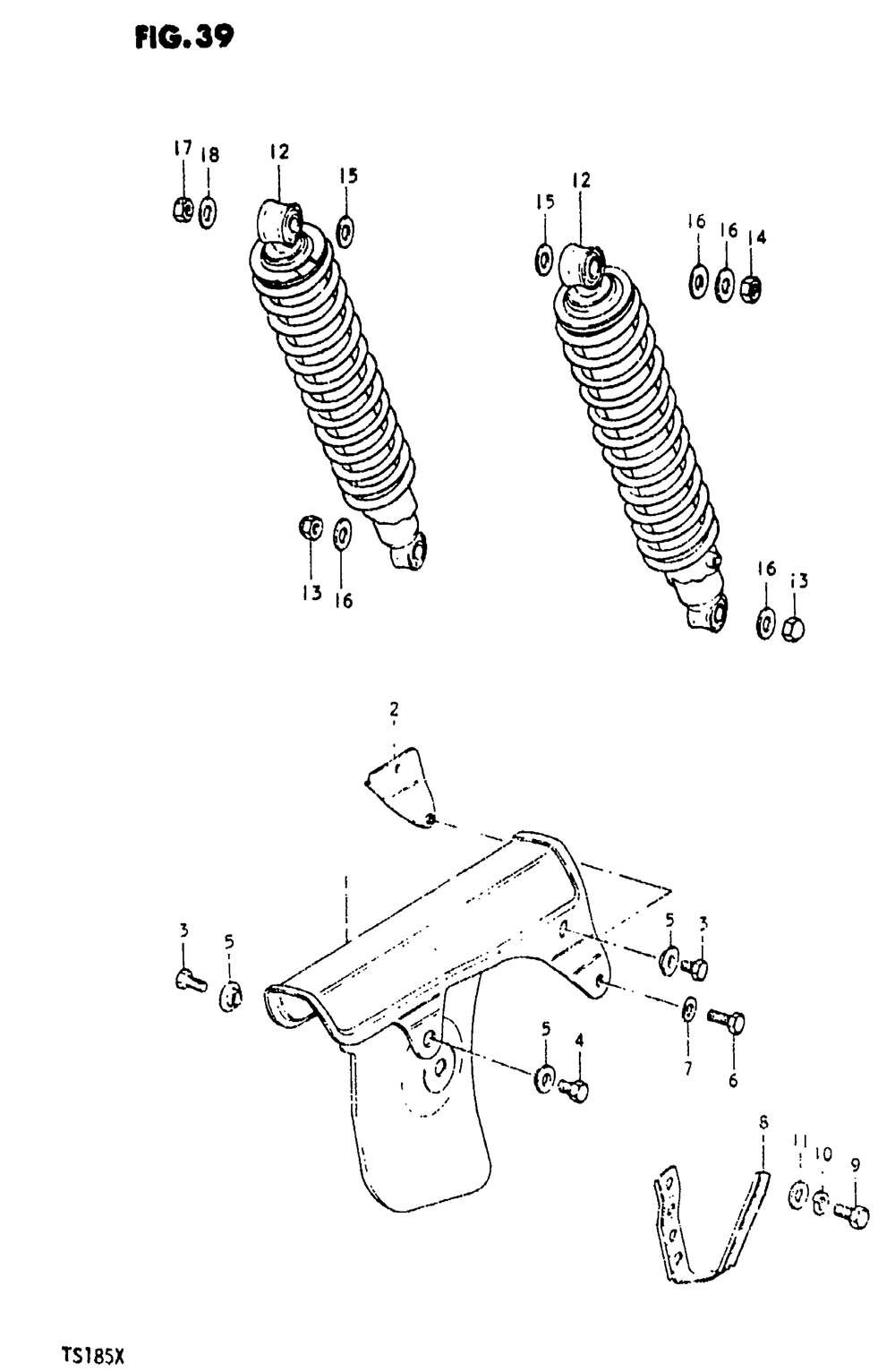 Rear fender - shock absorber