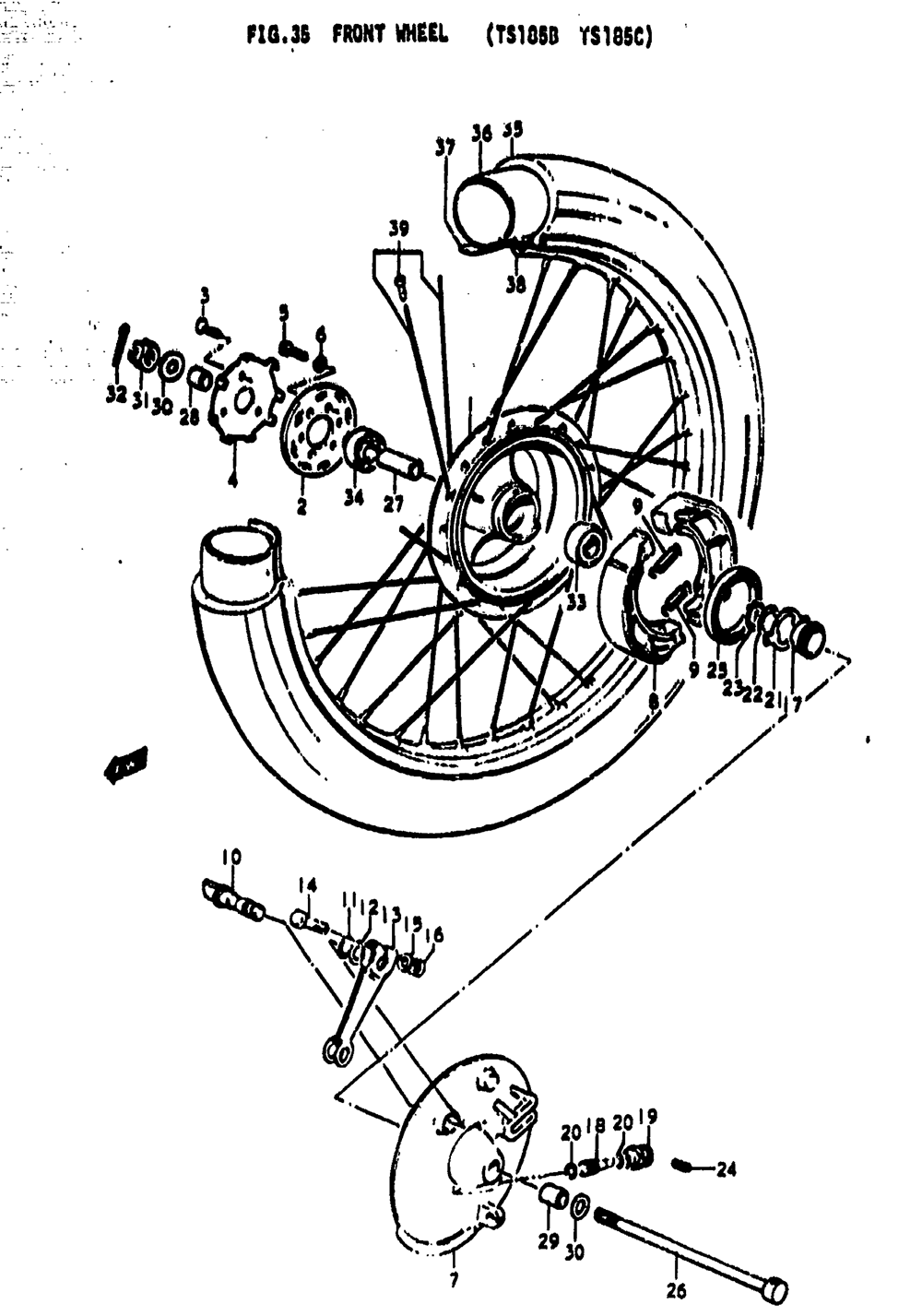 Front wheel (ts185b ts185c)