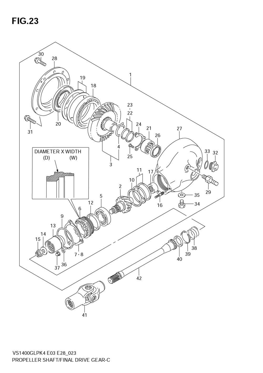 Propeller shaft - final drive gear