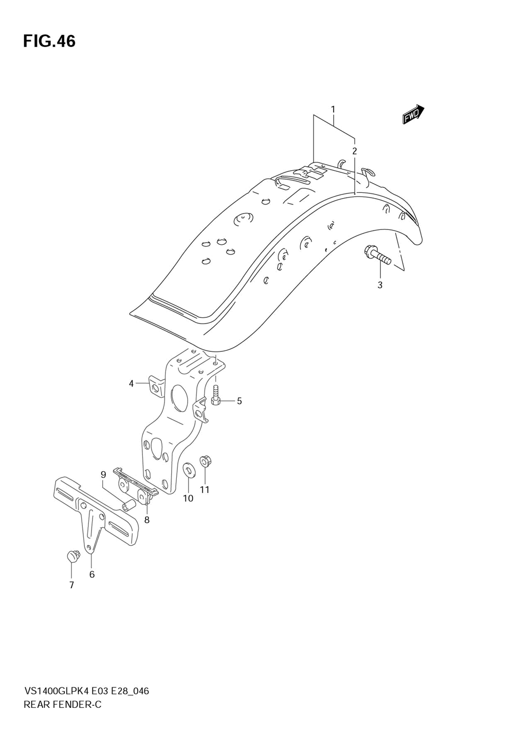 Rear fender (model k4)