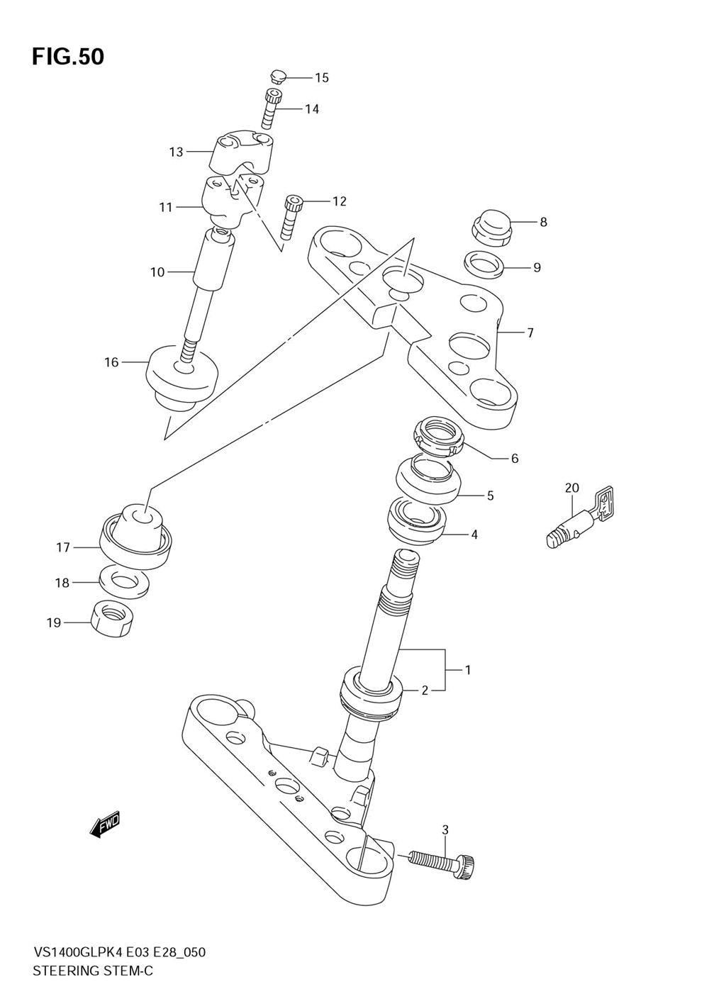 Steering stem (model k4)