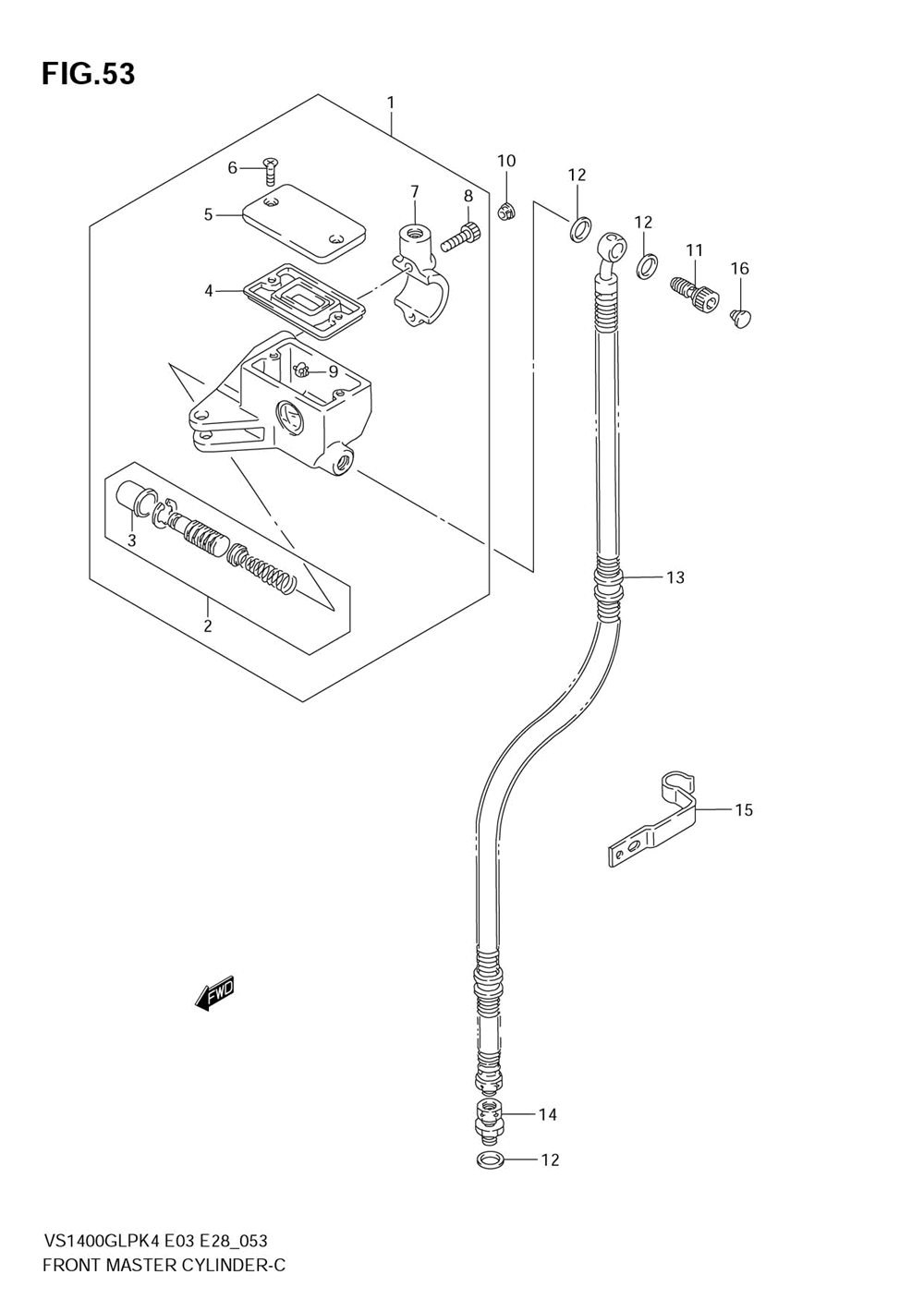 Front master cylinder (model k4)