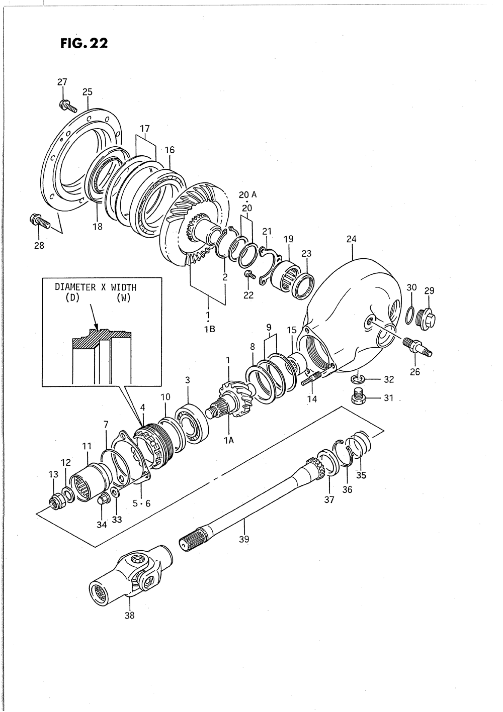 Propeller shaft - final drive gear