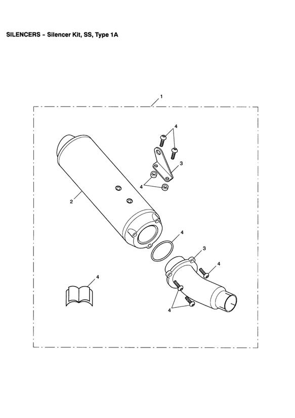 Silencer kit, ss, type 1a