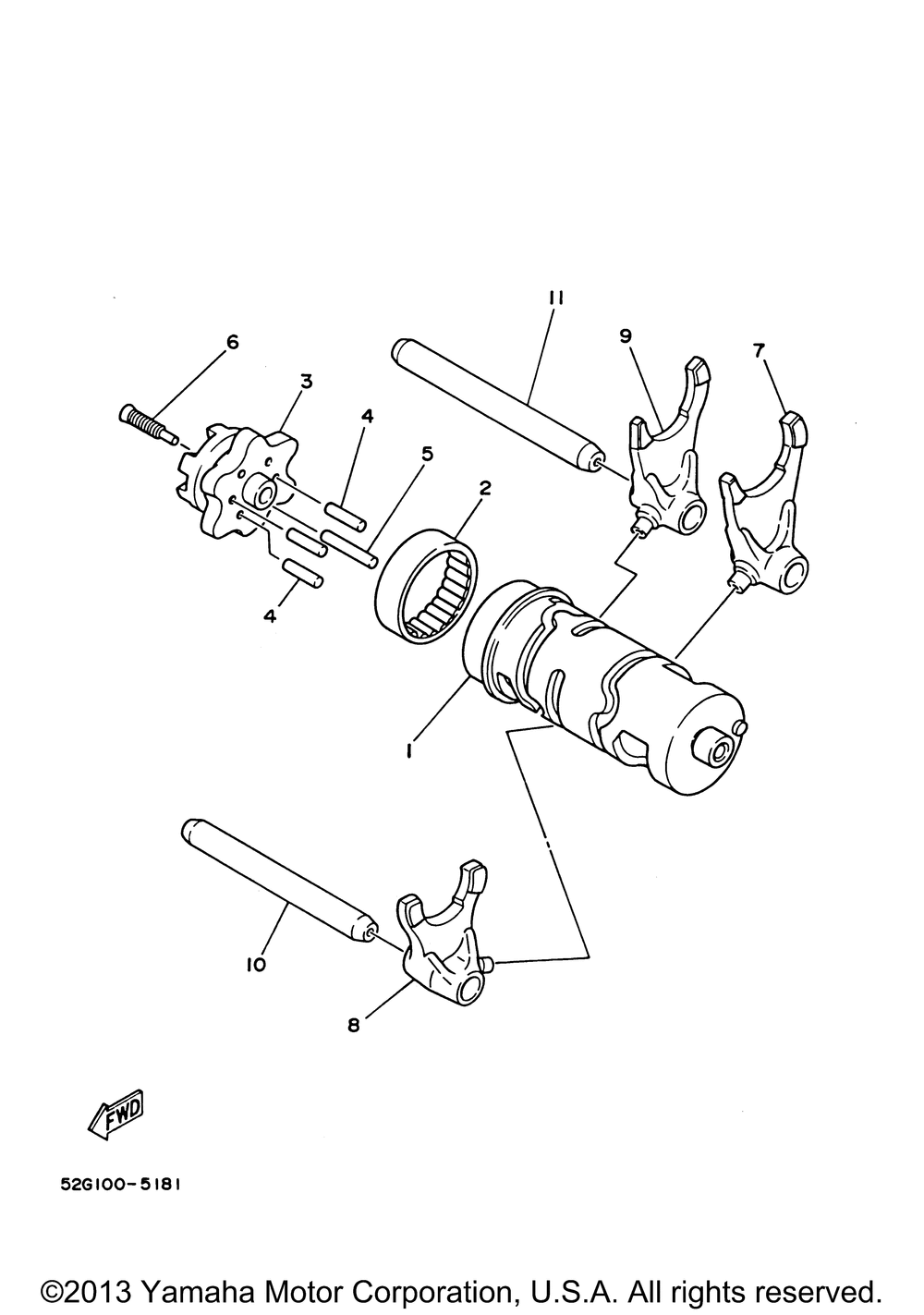 Shift cam fork