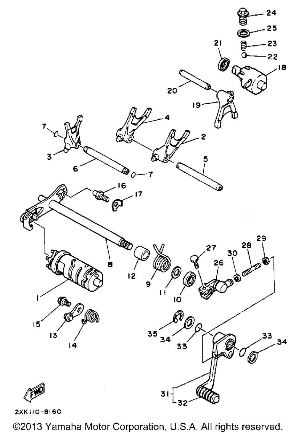 Shift cam fork