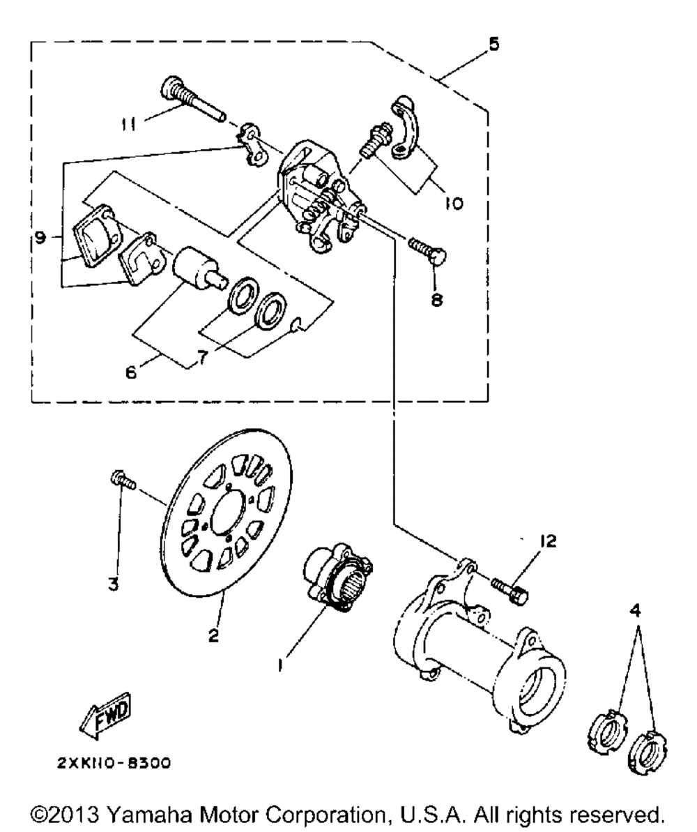 Rear brake caliper