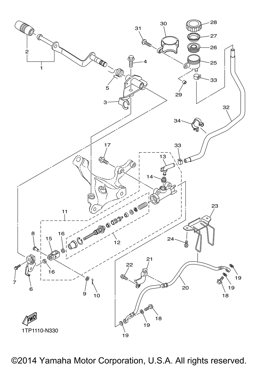 Rear master cylinder