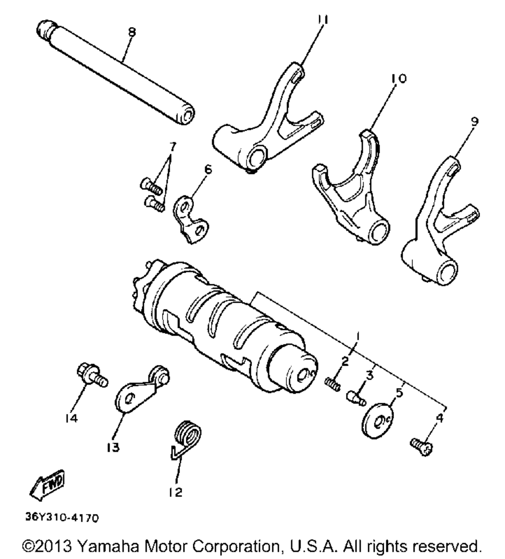 Shift cam fork