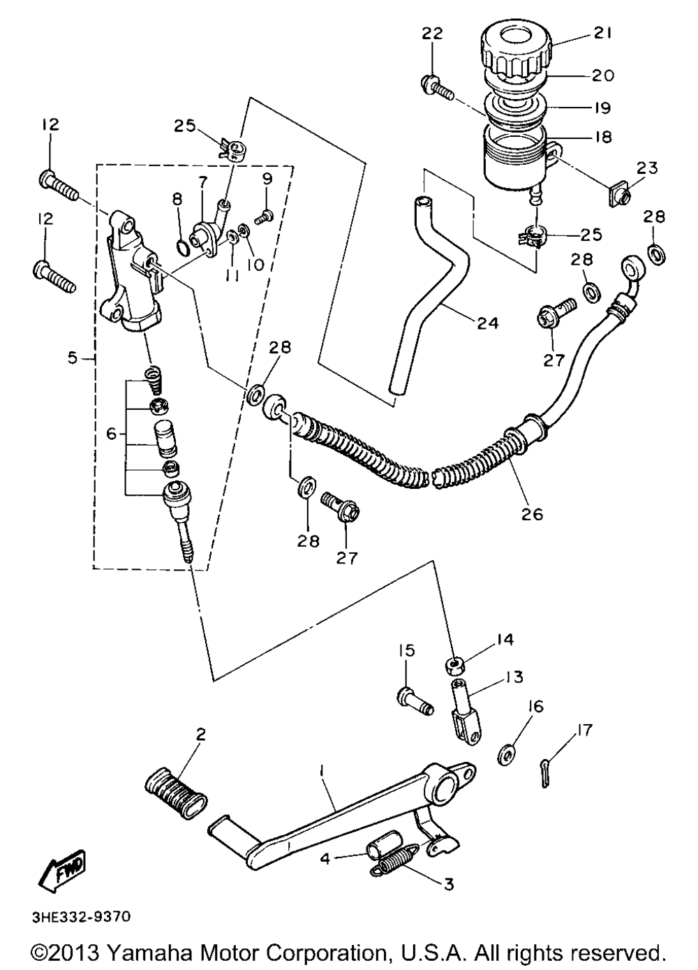 Rear master cylinder