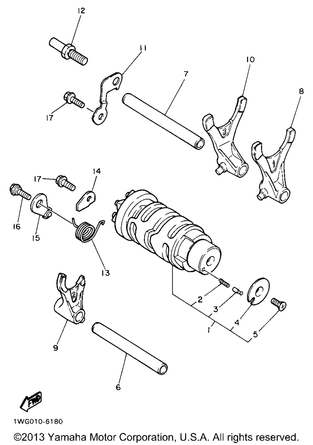 Shift cam fork