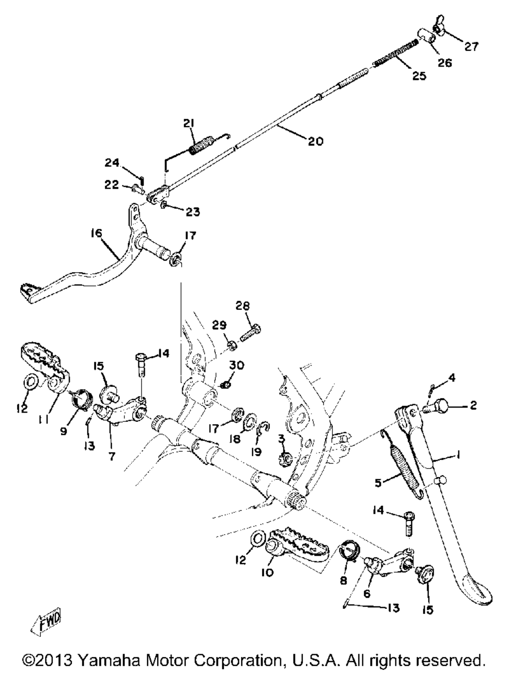 Stand - footrest - brake pedal