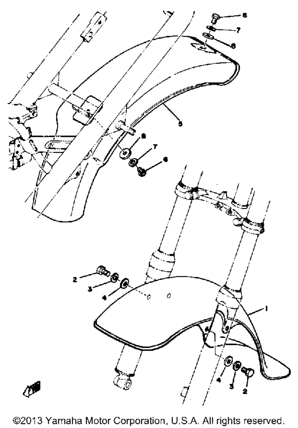 Front fender-rear suspension