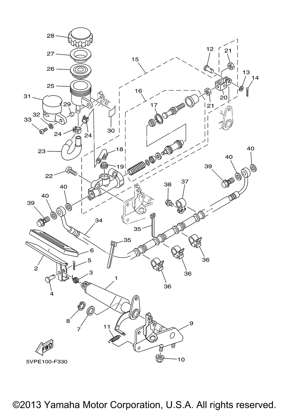 Rear master cylinder