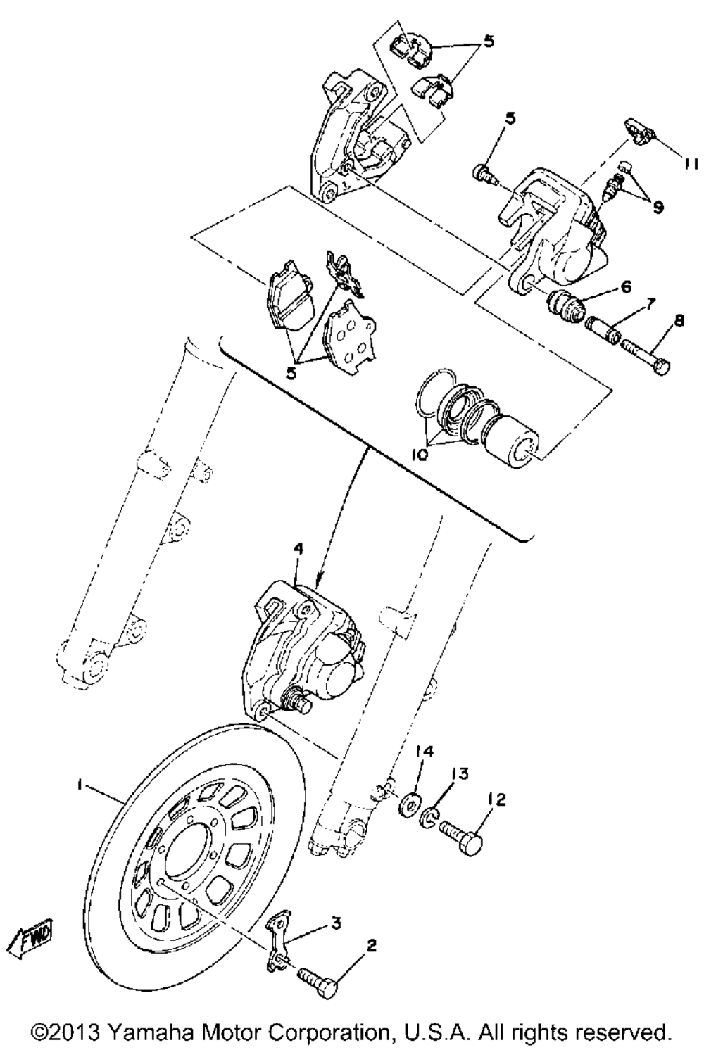 Front brake caliper