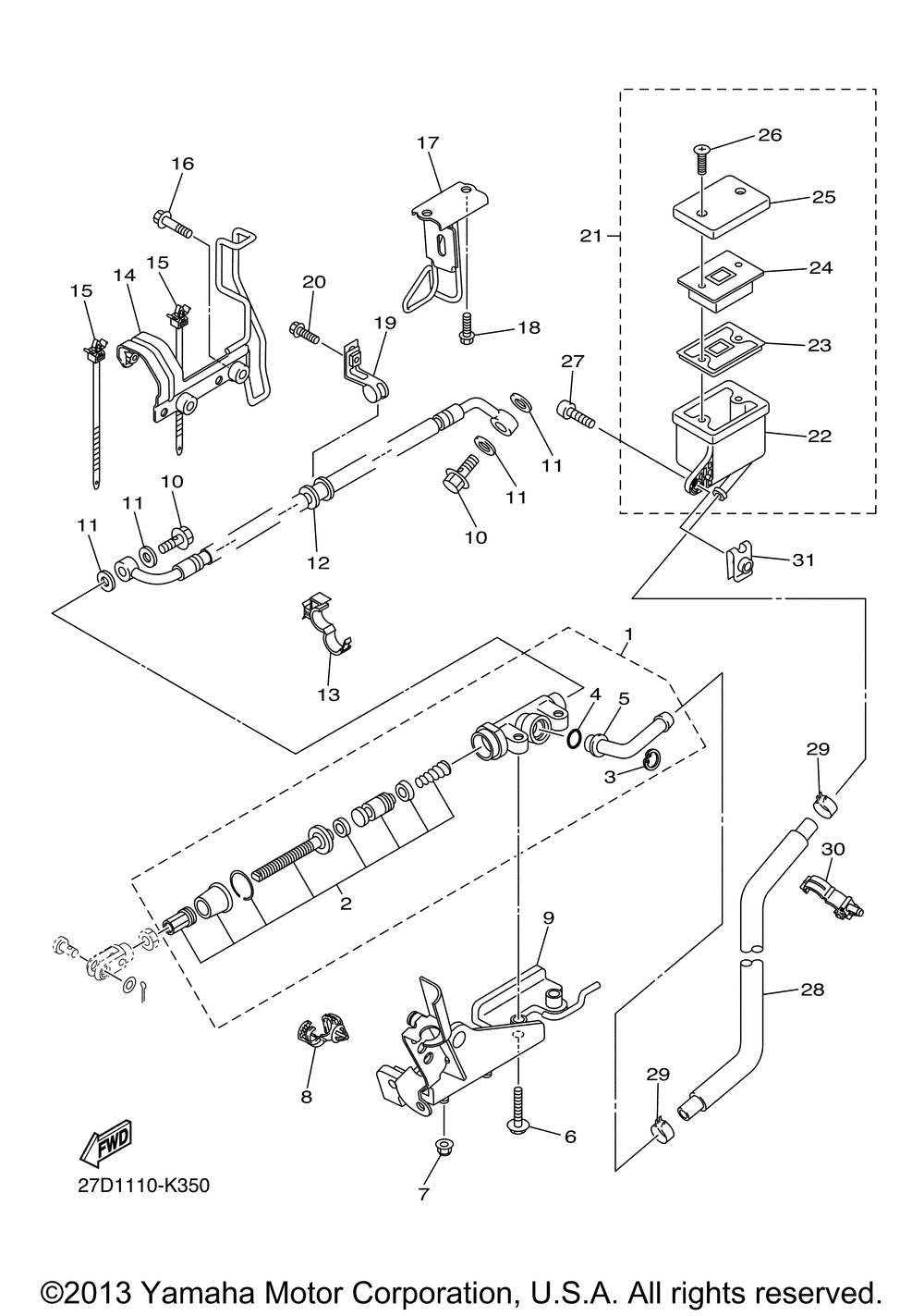 Rear master cylinder