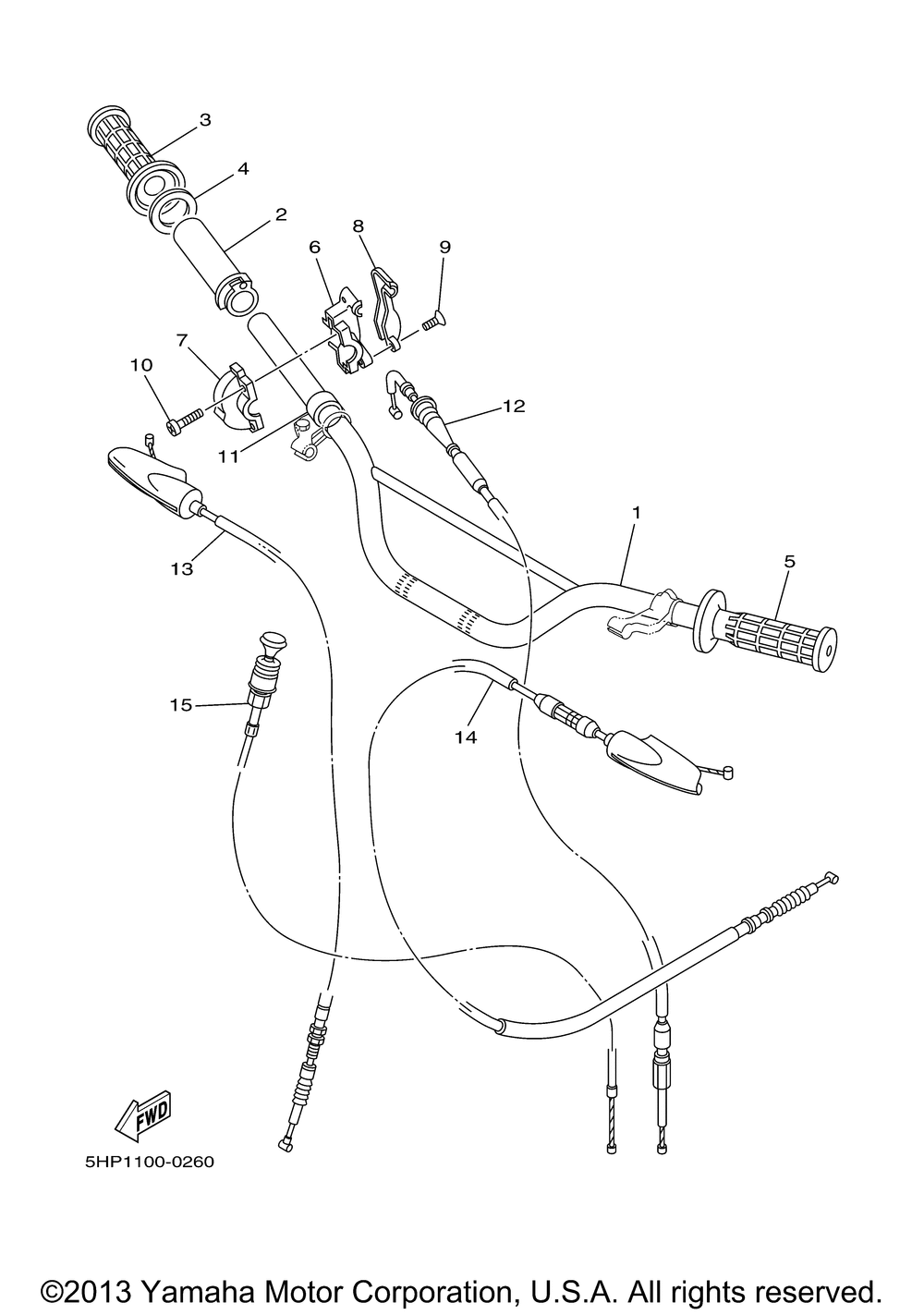 Steering handle cable