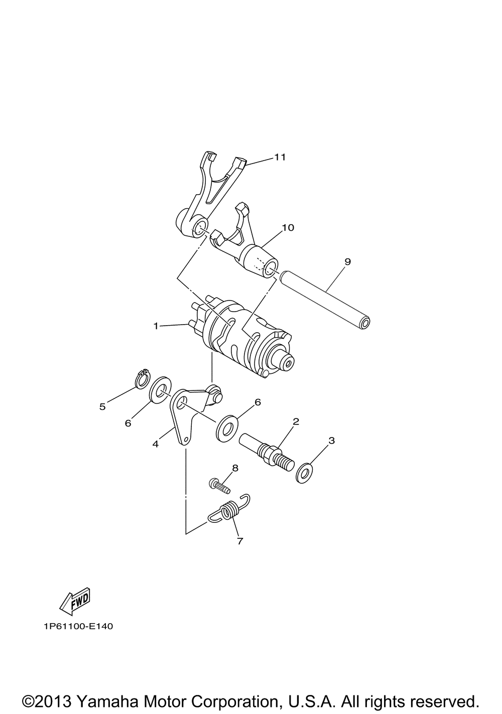 Shift cam fork