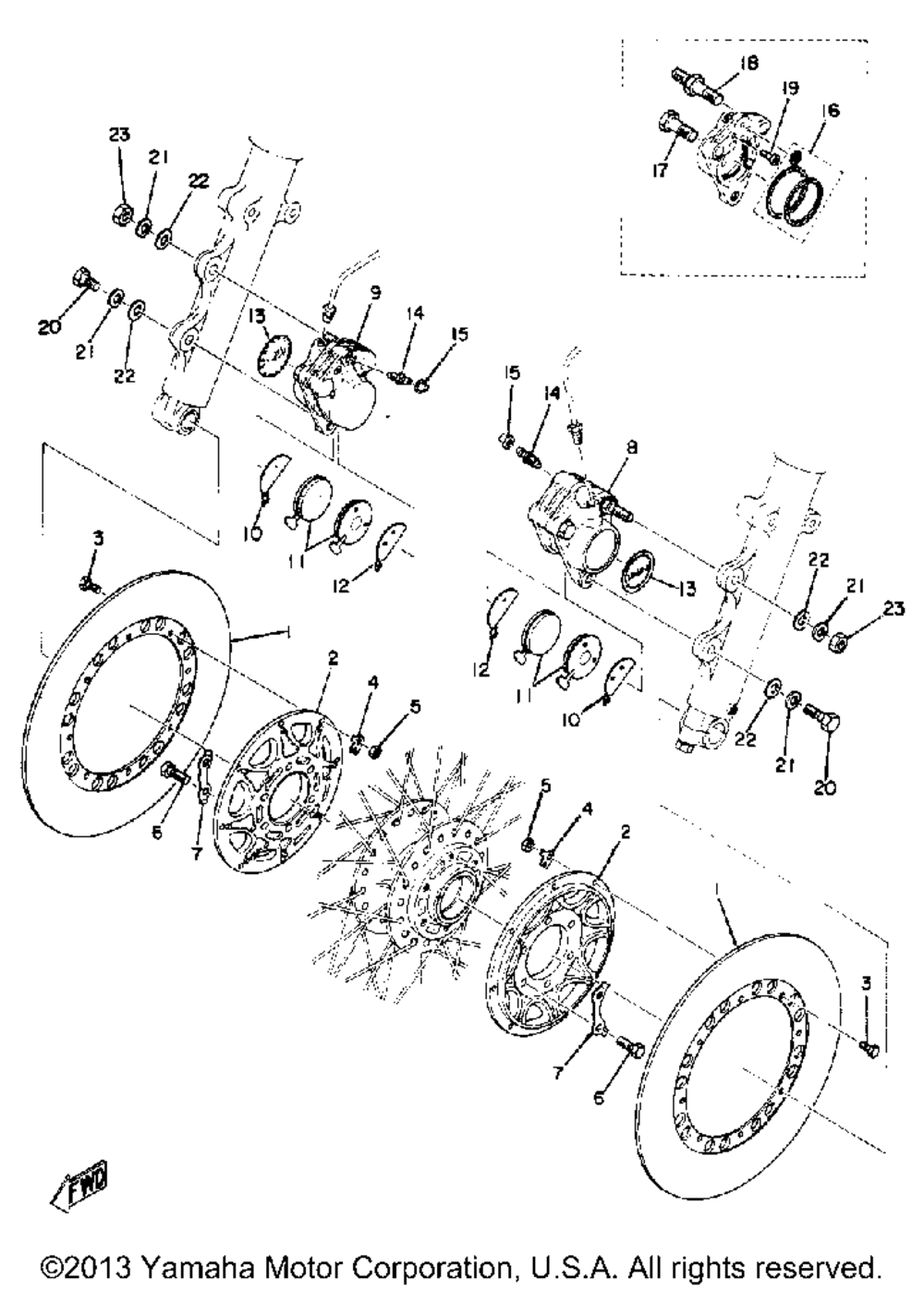 Front disc brake-caliper