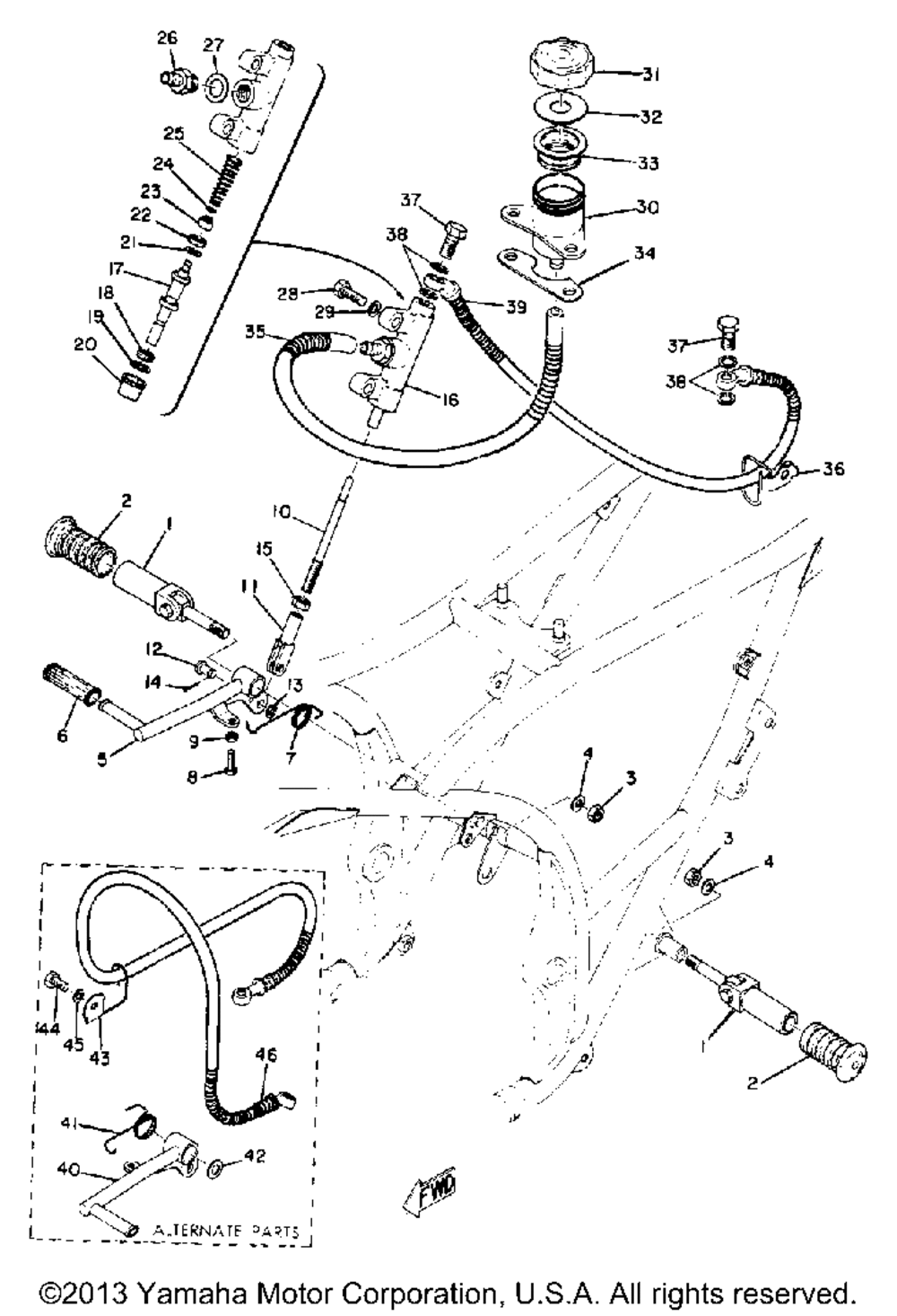Brake pedal - master cylinder