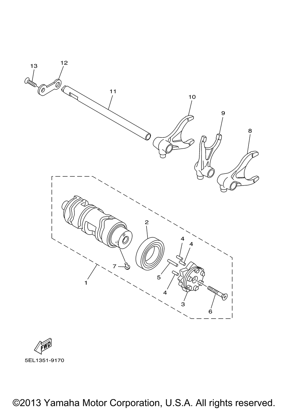 Shift cam fork