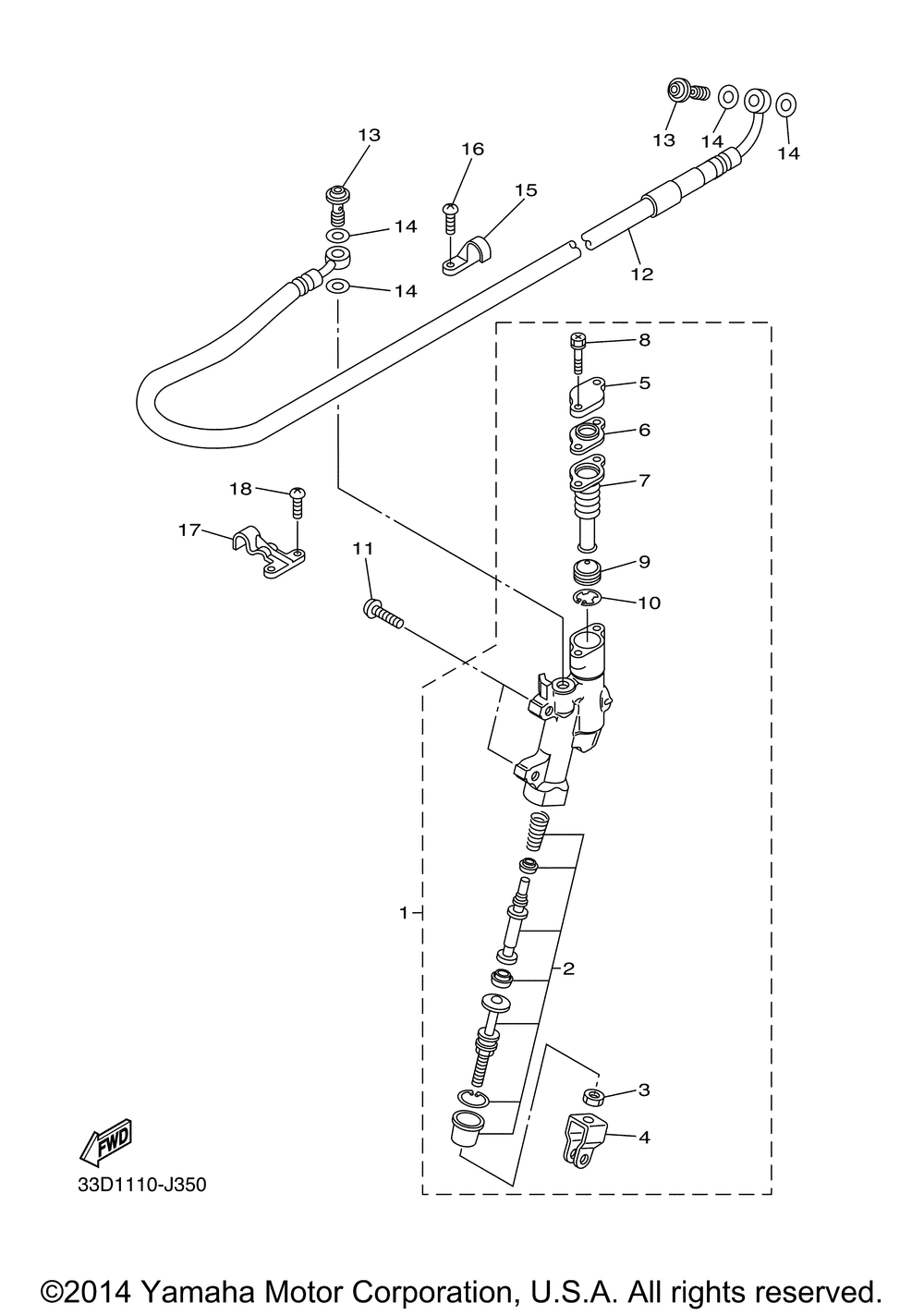 Rear master cylinder