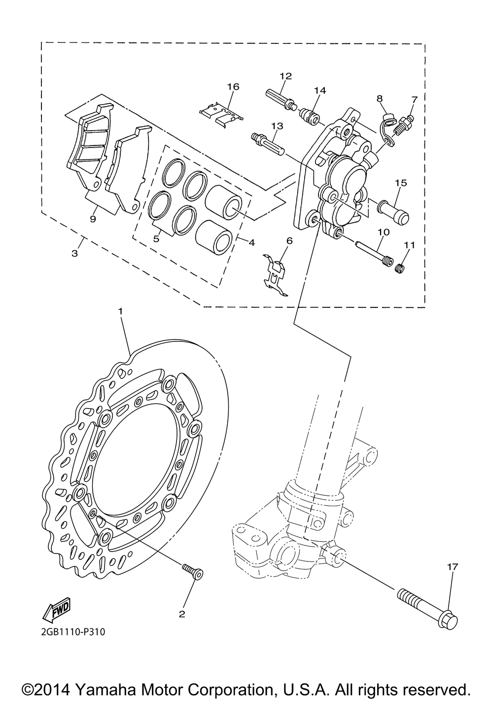 Front brake caliper