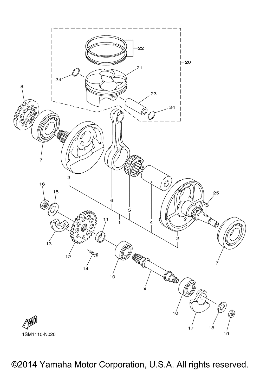 Crankshaft piston