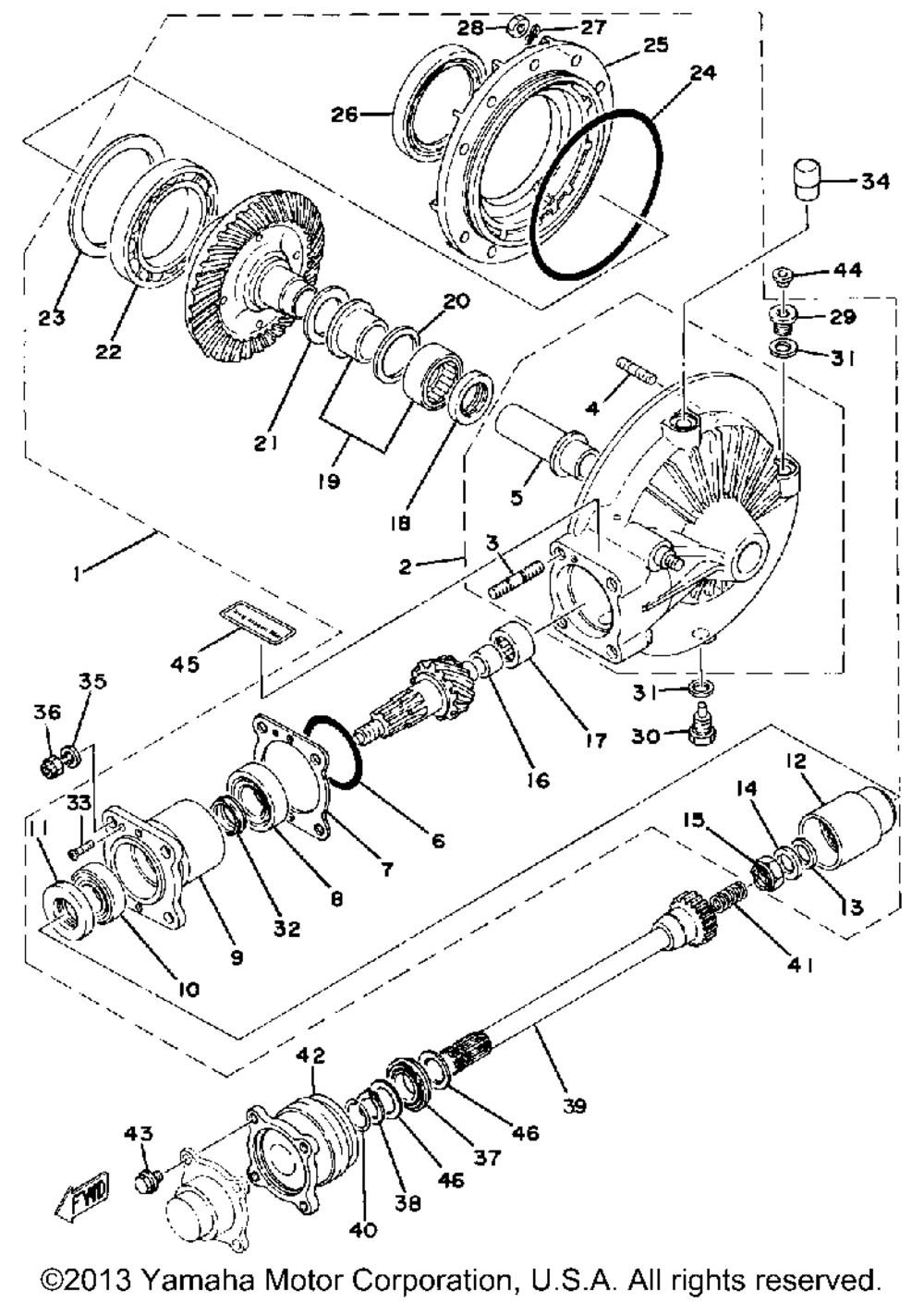 Final drive gear - drive shaft