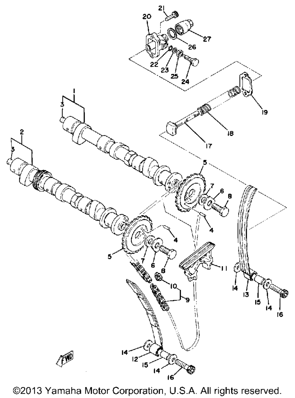 Camshaft - chain tensioner