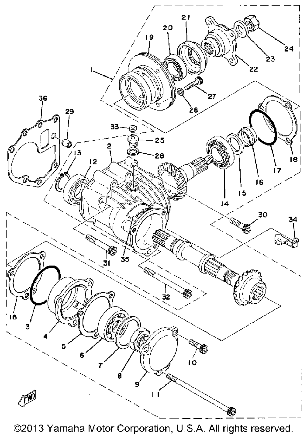 Middle drive gear