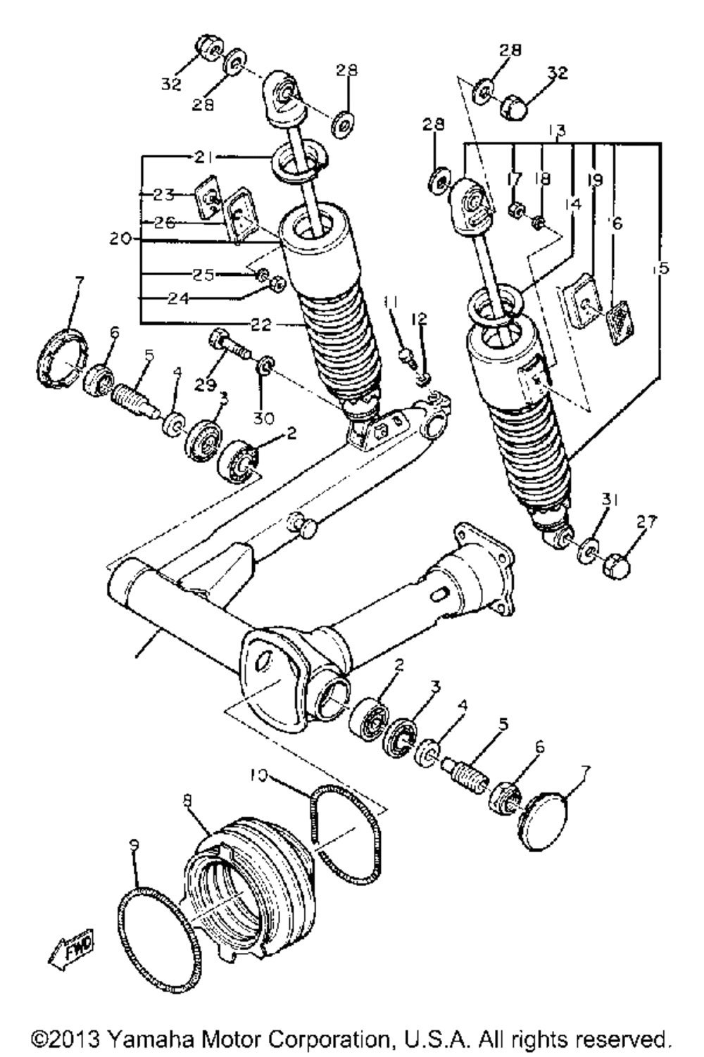 Rear arm suspension