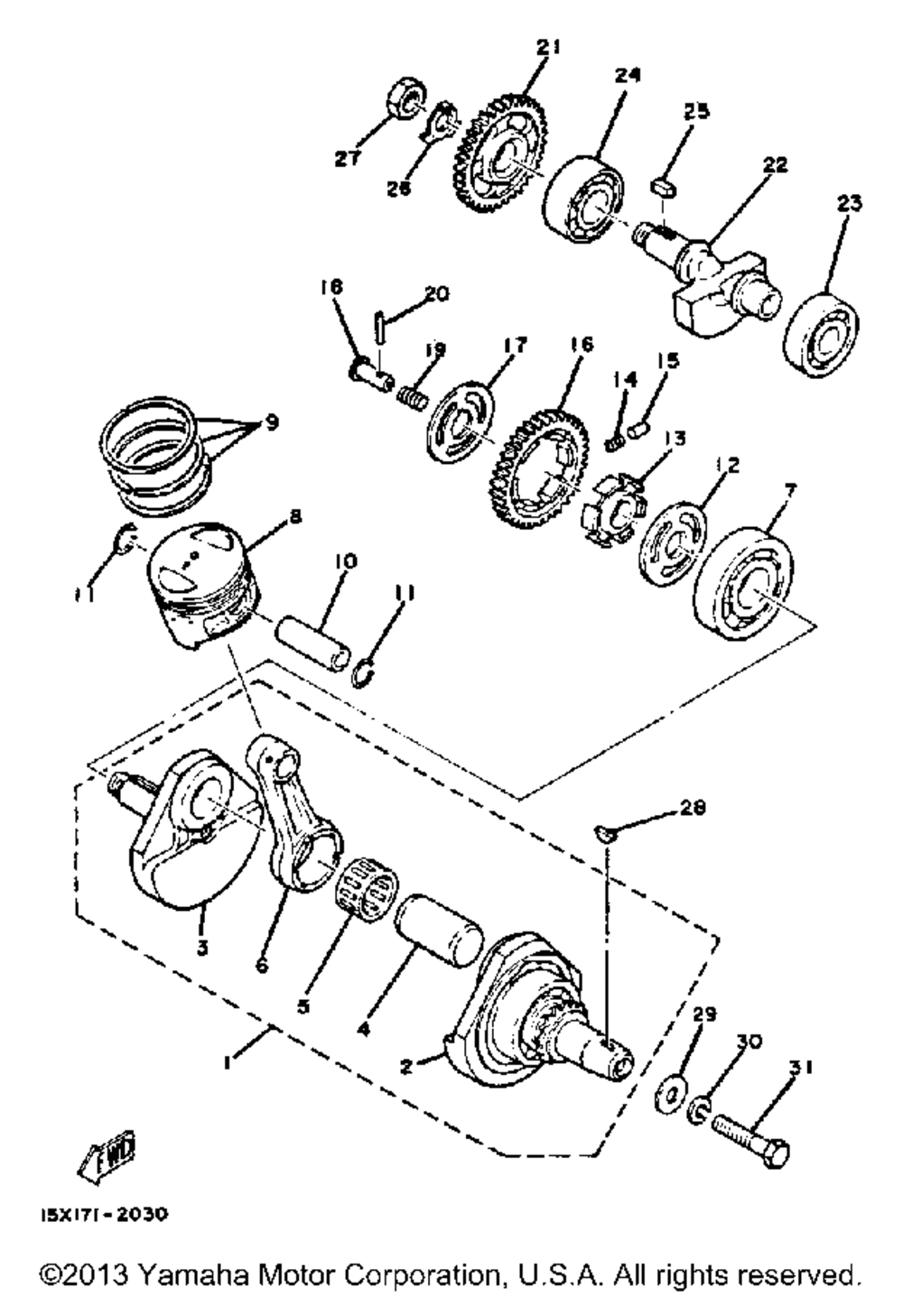 Crankshaft piston