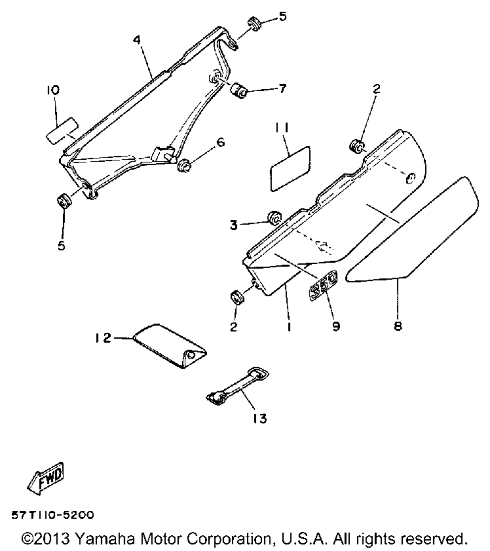 Side cover xt350n