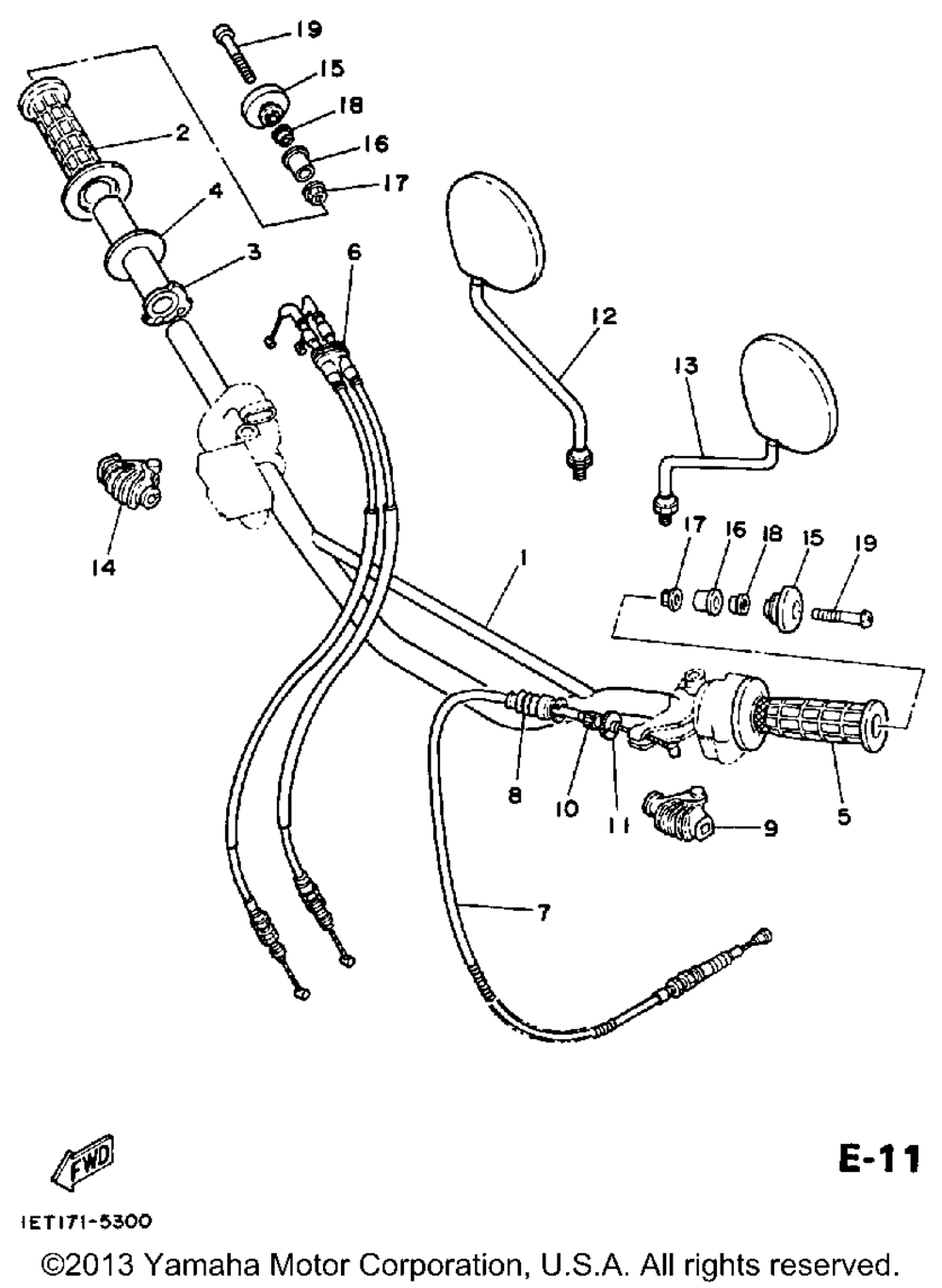 Steering handle - cable