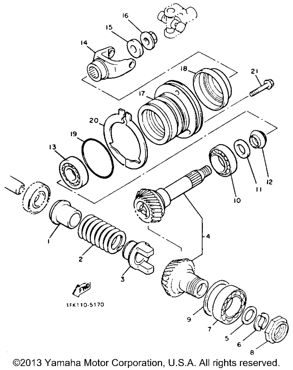 Middle drive gear