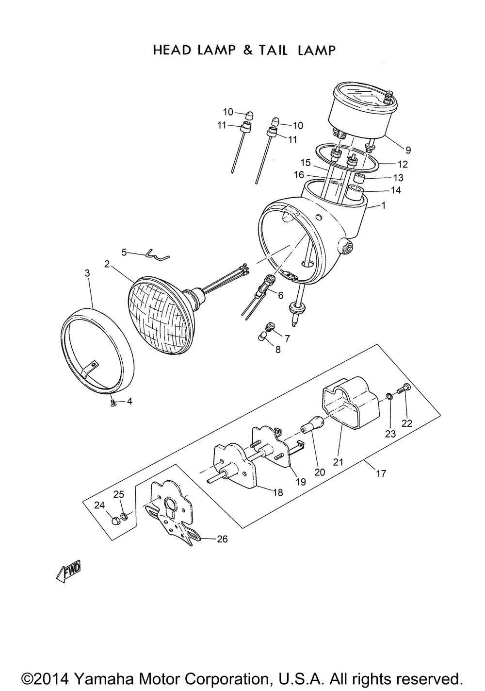 Head lamp and tail lamp