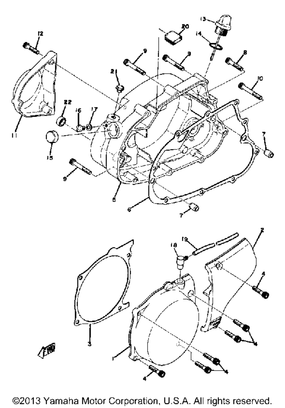 Crankcase cover yz125a - b