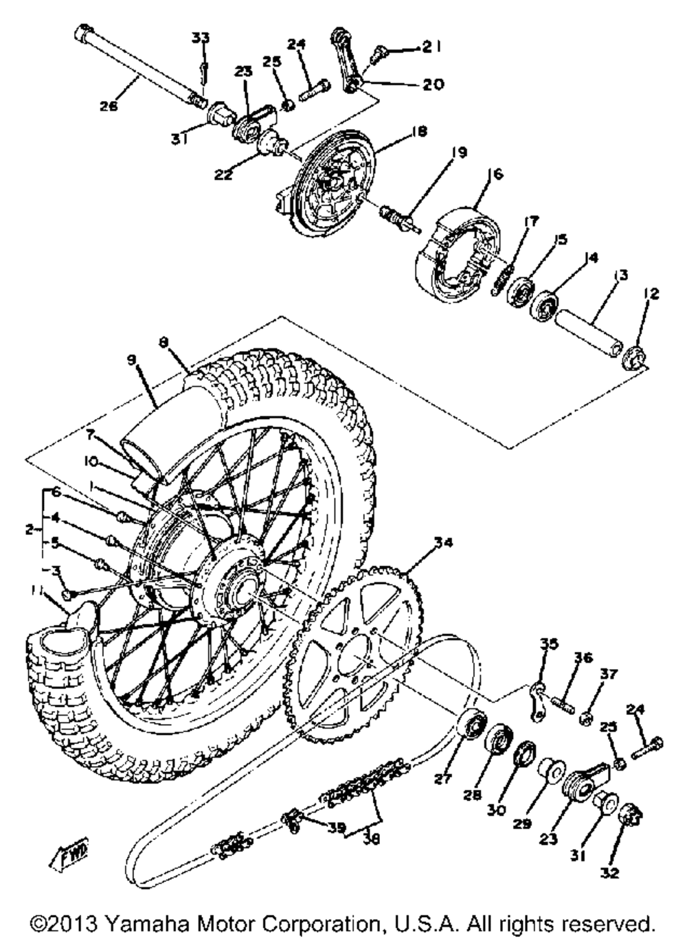 Rear wheel yz125e