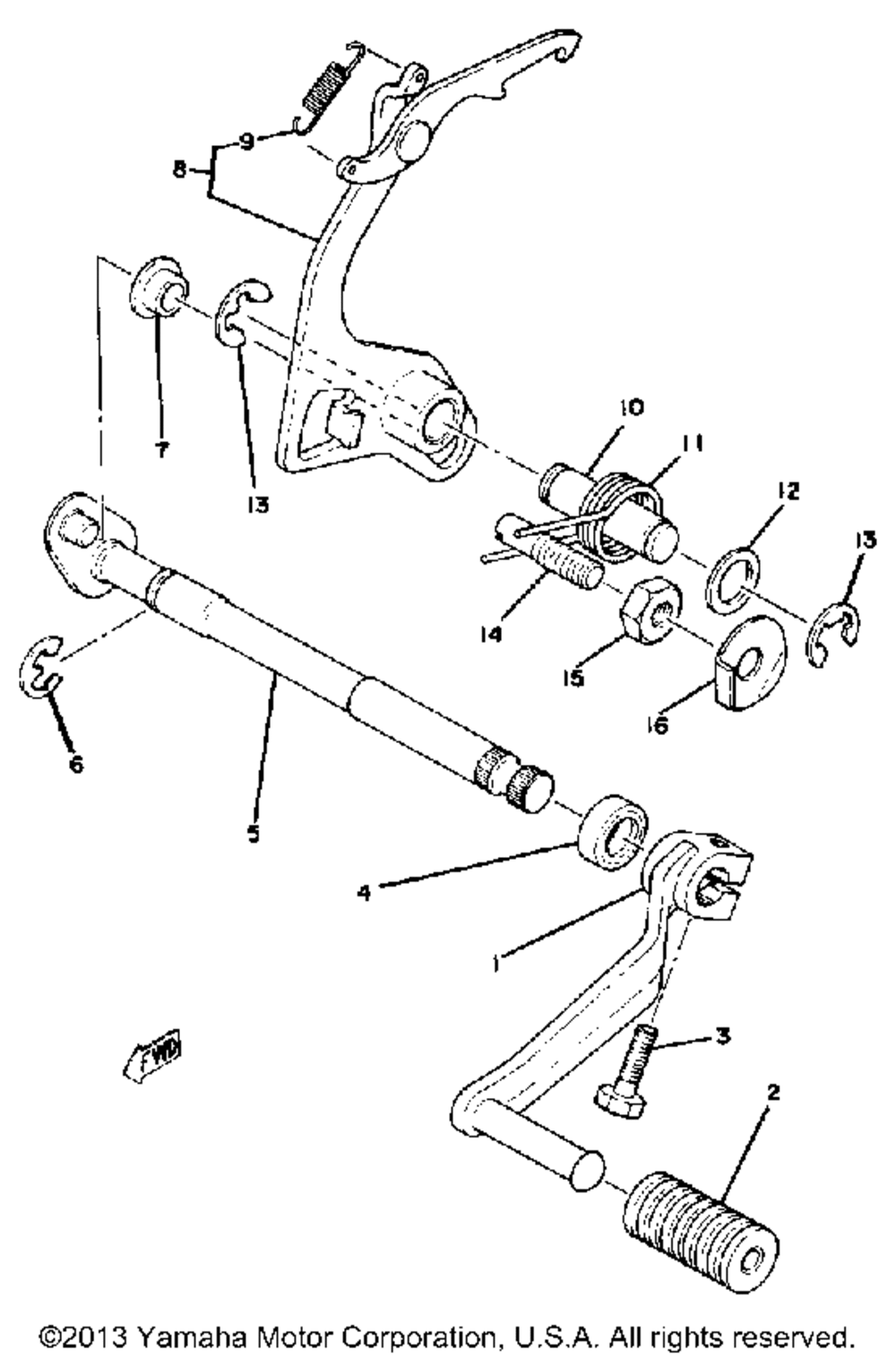 Shift shaft yz125e - f