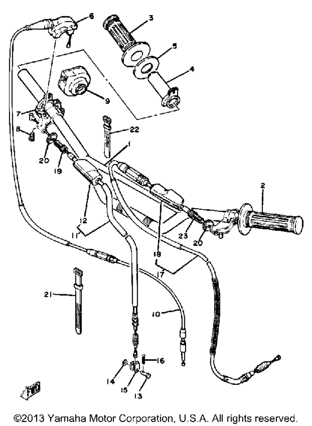 Handlebar - cable yz125g