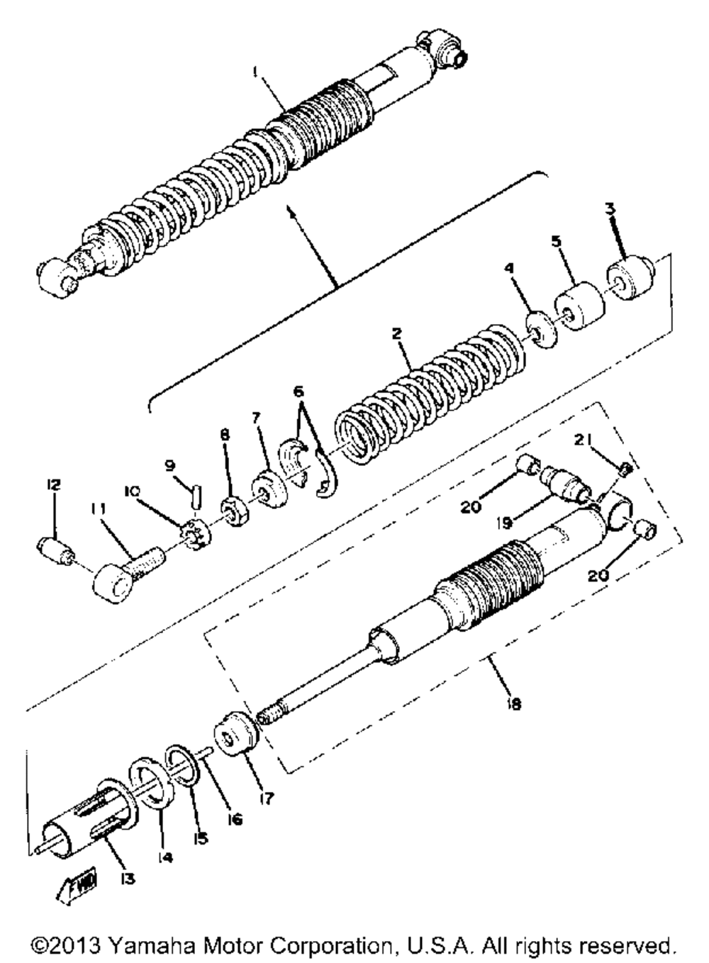 Rear shocks yz125e - f