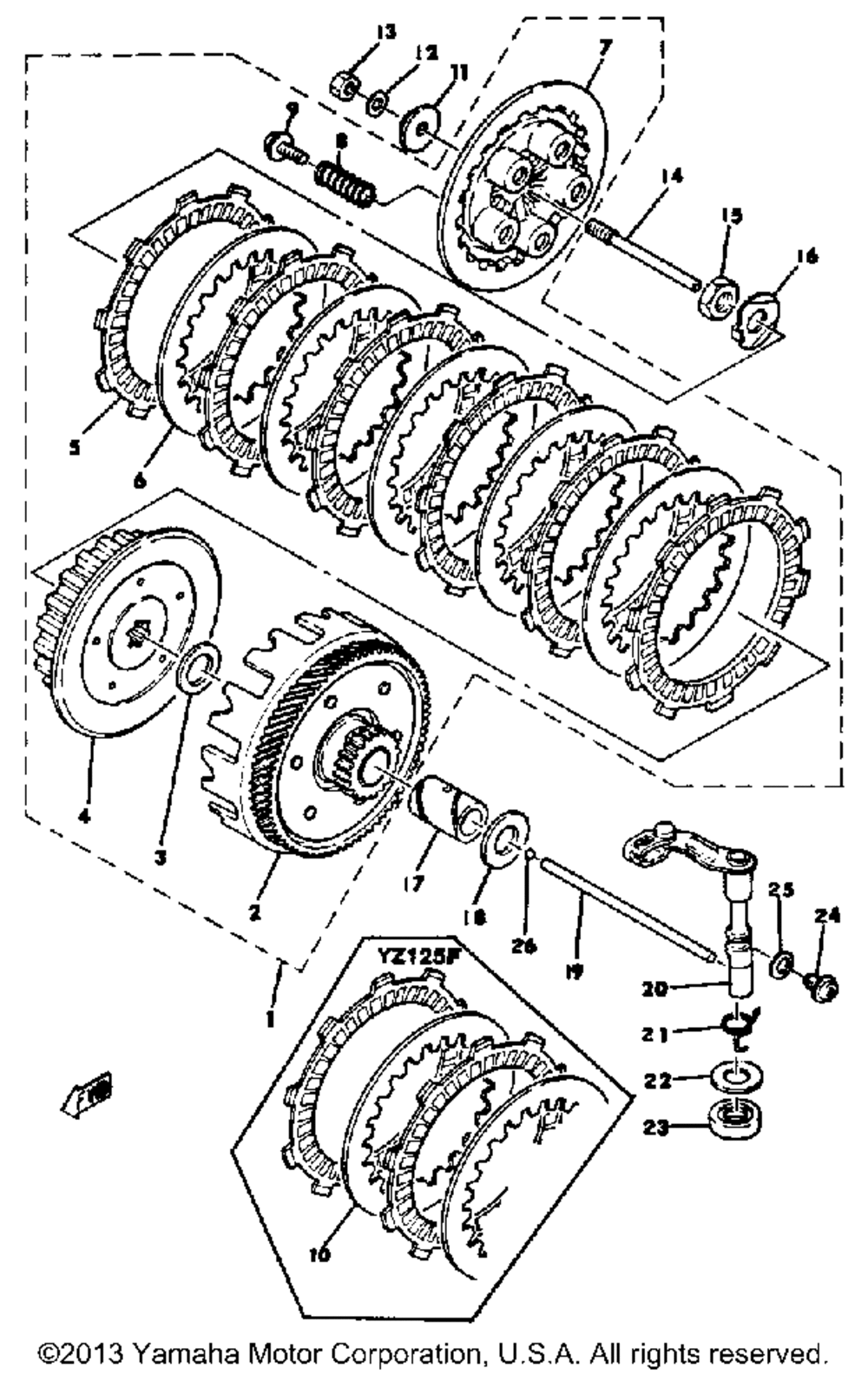 Clutch yz125e - f